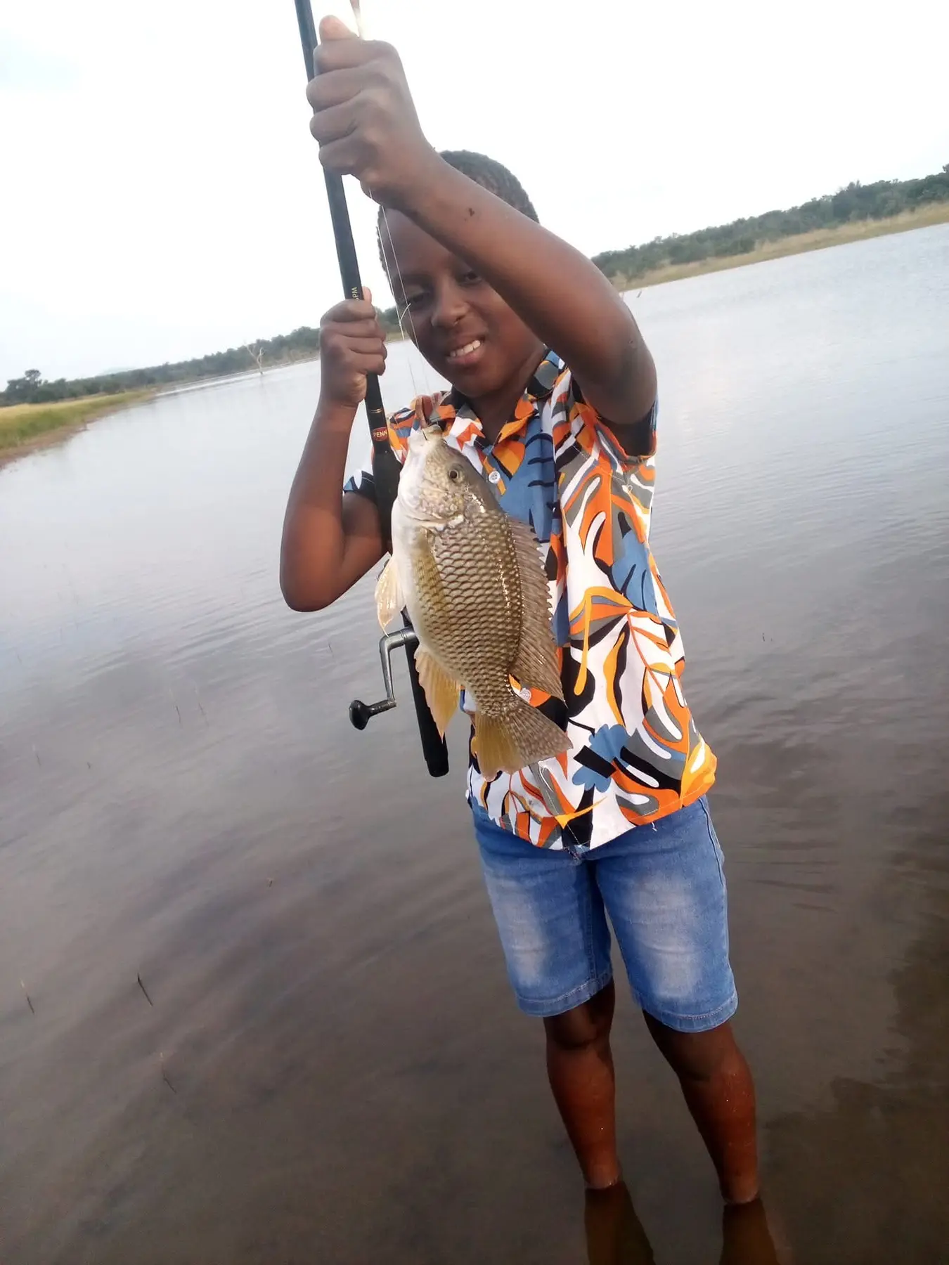A young angler’s proud moment
