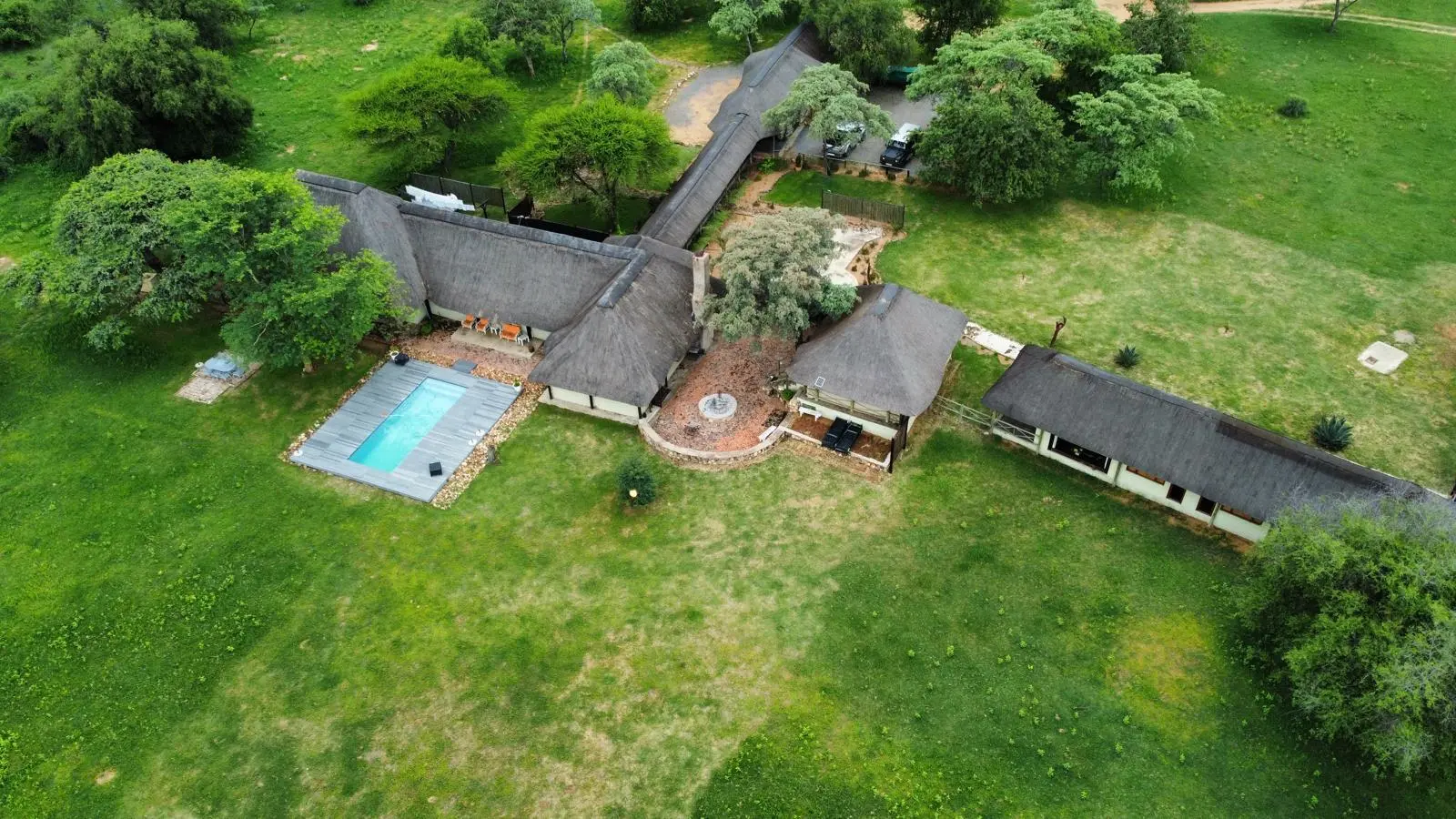 Aerial view of the lodge